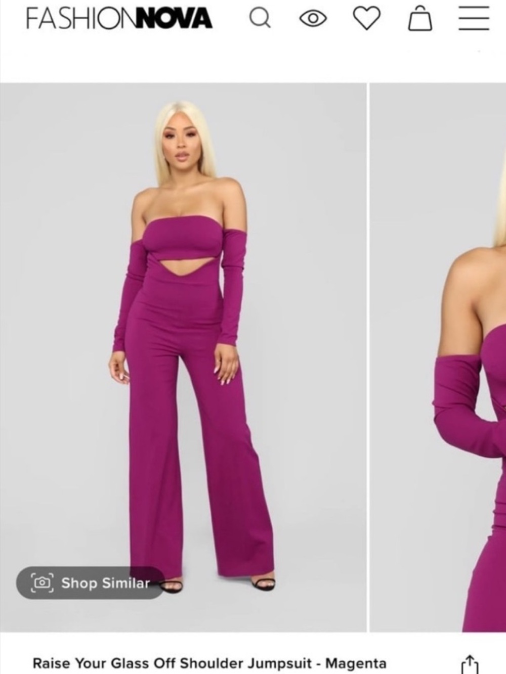 Fashion Nova Off shoulder Jumpsuit